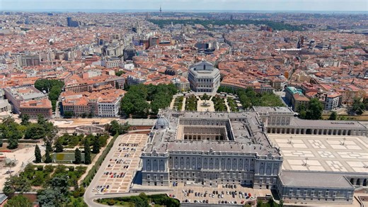 The majestic Royal Palace of Madrid: A mesmerizing aerial journey - Worldwide