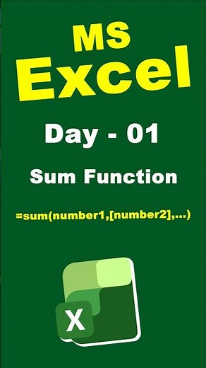 Sum Function in Excel Day - 1 #tutorjoes #excel #exceltips #exceltrick #excelformula #exceltutorial