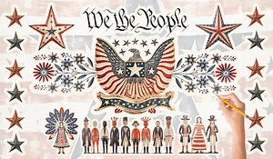 American Primitive Folk Art Clip Art: Patriotic Americana (SVG) - Etsy