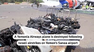 178K views · 2.5K reactions | A Yemenia Airways plane was destroyed following Israeli airstrikes on Yemen's Sanaa Airport. Israel said it had struck Houthi targets, a day after the Yemeni militants launched missiles towards Israel https://reut.rs/3Fuo0cq | Reuters | Facebook