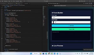 Let’s build a Form Generator App that lets you create different types of forms dynamically (Contact, Login, Signup, Feedback, Survey, etc.) using HTML CSS JavaScript. This app will include: ✅ Form type selector ✅ Dynamic fields generator ✅ Live preview ✅ Add / remove fields ✅ Export form HTML ✅ Modern UI #codewithtoushif#cssbreakpoints#cssforbeginners#cssforbeginners#cssform#csstutorial#mobilefirst#codingwithchandan#blogcoder | Web developer