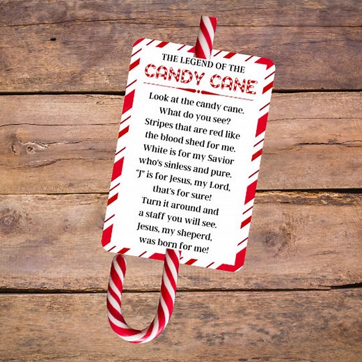 Legend of the Candy Cane Printable Tag, Candy Cane Poem, Christmas Tags, Christian Treat Tag, Treat Tag, Candy Cane Tag, Meaning Ofchristmas - Etsy