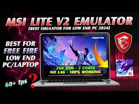 MSI LITE V2 BEST EMULATOR FOR LOW END PC🔥| 2GB RAM PC | MSI APP PLAYER LITE VERSION FOR FREE FIRE PC