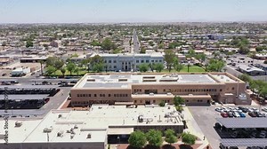 El Centro, California, USA - May 27, 2022: Afternoon sunlight shines on the urban downtown core of El Centro.