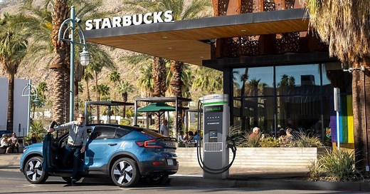 Volvo and Starbucks team up on Chargepoint DC fast charging network test from Seattle to Colorado