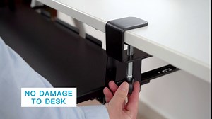 HUANUO Metal Keyboard Tray, Ergonomic Clamp Mount Under Desk Mount Slide Tray with Slide-Out Platform Computer Drawer for Typing and Mouse Work