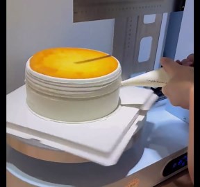 Cake Decorating Machine 4-12 Inch Cake Icing Frosting Smoother Decorating Low Noise 60-320 RPM 304 Stainless Steel Scraping for Stable Fast 110V Automatic for Butter Cream, 43LB