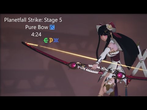 PSO2NGS: Planetfall Strike Stage 5-5 Pure Bow | 星崩の猛攻 Stage 5-5 弓のみ (4:24)