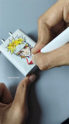 I Painted Naruto on a Charger Adapter 🤯 | Tiny Anime Art Challenge #shorts
