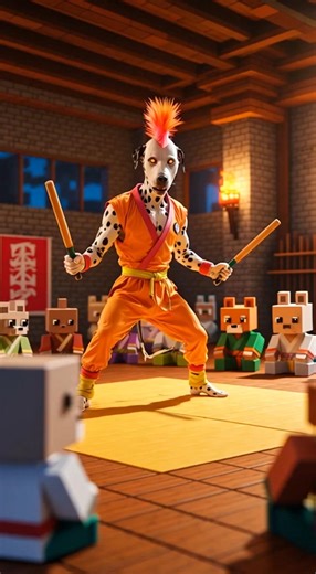 This Dalmatian's Karate Combo Will Blow Your Mind #minecraft #martial arts #skills