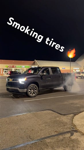 Burnout in a Chevy Silverado truck