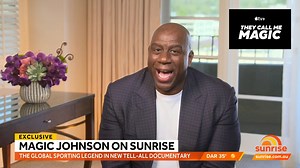 Sporting legend Magic Johnson is laying his life bare in a new tell-all documentary series 'They Call Me Magic', charting the rise of the basketball icon to discover the man behind the megastar. The series is streaming now on Apple TV . | Sunrise