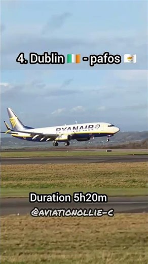 Top 5 longest flights from Ryanair ✈️ #ryanair #aviation