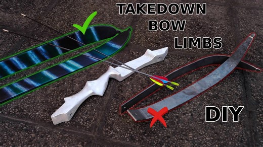 DIY takedown bow limbs - from steel to skis!