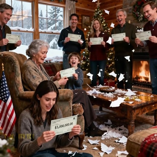 At Christmas, Grandma Gave Everyone $5M Checks. They Laughed, “It’s Fake.” Then I Deposited Mine… At Christmas, grandma handed everyone checks for $5 million. My family laughed, called it fake, and tore them to shreds. I was the only one who deposited mine. 2 days later, my bank balance jumped by 5 million. And shortly after, grandma died alone in her snow-covered cabin. When the lawyer read the will, I finally understood that money was not a reward. It was the final trap she set to expose them 