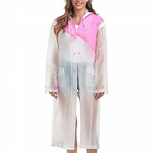 [Hot Item] EVA Raincoat Waterproof Transparent Rain Poncho Jacket Unisex Rain Coat