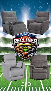 WE HAVE A CHAMPION! 🎊 The votes are in, the dust has settled, and the Man Fort Graphite Recliner has officially taken the title! With its deep seat and plush cushioning, it’s clear you all value maximum relaxation for those long game days. 🏈 Want to sit like a champion? The Man Fort is ready for you! 🛒 Tap the link in bio to shop the winner! | Surplus Furniture & Mattress Warehouse
