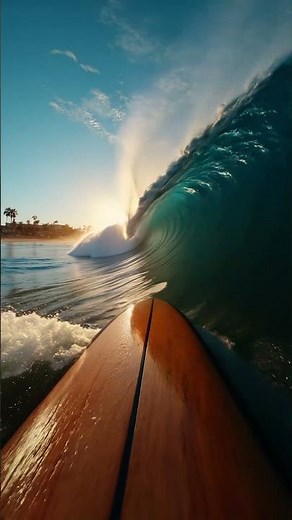 POV: Riding Into a Giant Wave Barrel