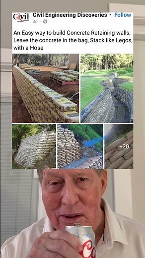 An Easy Way To Build Concrete Retaining Walls, Leave The Concrete in The Bag, and Stack Like Legos.
