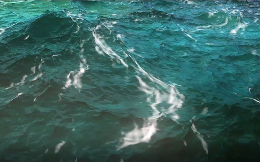 C4D海浪、海面、水面、水花制作，HOT4D插件、默认渲染器、顶点权重、图层叠加