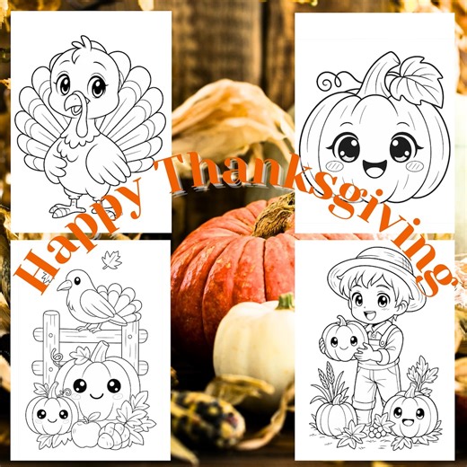 Cute Turkeys, Fall Activity, Printable Coloring Book, Instant Download - Etsy