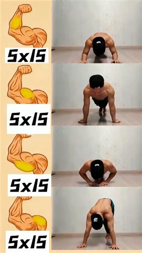 🔥 4 Best Push-Up Exercises for Big Arms & Chest 💪 | Home Workout Challenge #shorts