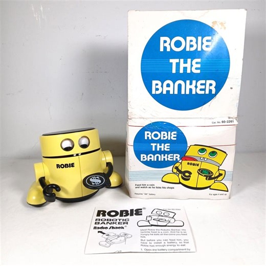 Radio Shack Robie the Banker Robot Bank - Works - VTG 1980s Box & Instructions - Etsy Canada