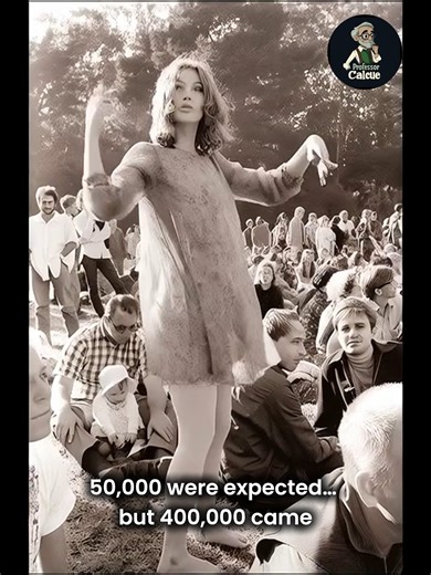 Woodstock 1969 wasn’t just a concert—it was chaos turned into harmony. With food gone, toilets failing, and rain turning fields to mud, 400,000 young people gathered in peace. Hendrix’s anthem still echoes, proving that when music and hope unite, history is made. #PeaceAndMusic #Woodstock1969 | Professor Calcue