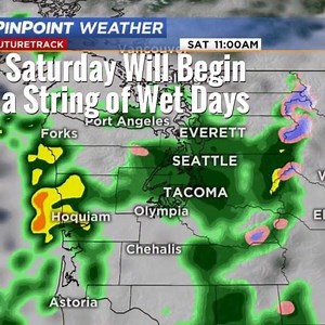 🎶 Here comes the rain (fill in the blank.) I've already used that tune, so, yeah... it's going to be wet again! On KIRO 7 News at 11, we'll go hour-by-hour to 🎃 Halloween. If you miss it, join Kelly Franson for the weather forecast all weekend long! Streaming at kiro.tv/LiveNews | Morgan Palmer