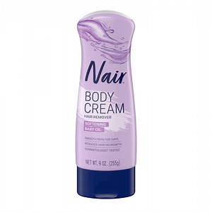 Nair Hair Removal Body Cream with Softening Baby Oil, Leg and Body Hair Remover, All Skin Types, 9 oz