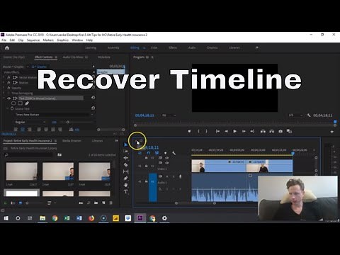 Accidentally Deleted Timeline Premiere Pro How to Recover