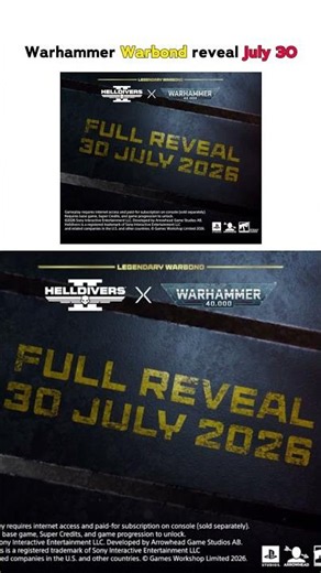 Warhammer Warbond reveal July 30 - Helldivers 2