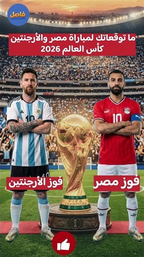 ما توقعاتك لمباراة مصر والأرجنتين في #كأس_العالم 2026 #fasel #news #معلومات_ثقافية #هل_تعلم #خبر