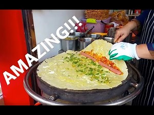 Jian Bing (Chinese breakfast crepe) at Shanghai