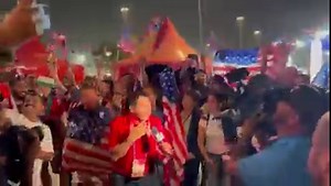 USMNT fans celebrating outside of the stadium in Qatar ahead of their World Cup opening match against Wales 🇺🇸 | USMNT Only