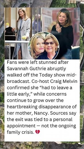 SAVANNAH GUTHRIE SHOCKS ‘TODAY’ VIEWERS WITH SUDDEN EXIT LIVE ON AIR! 😱📺
