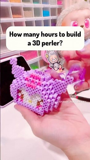 How Long It takes to Build 3D Perler? #perlerbeads #diy #拼豆 #kuromi