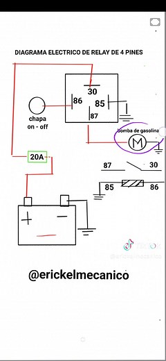 Funcionamiento del relay para activación de la bomba de gasolina