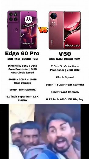 🔥 Moto Edge 60 Pro vs Vivo V50 ⚡ Specs Comparison