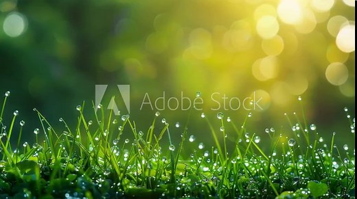 Summer green grass meadow with sunshine views on blurred wild field outdoor background with copy space