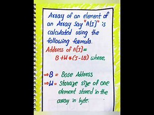 One-Dimensional Array Example-4 Memory Representation & Address Calculation in Data Structures