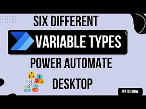 Create Variable Data Types in Power Automate Desktop | Power Automate Desktop Variable Types