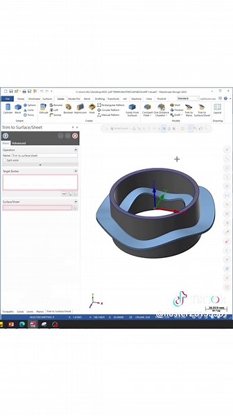 Quick tips mastercam: P40. Trim to surface and Boolean #quicktip #mastercam #CNC #giacongcokhi #millingmachine #cadcam #learning #fyp