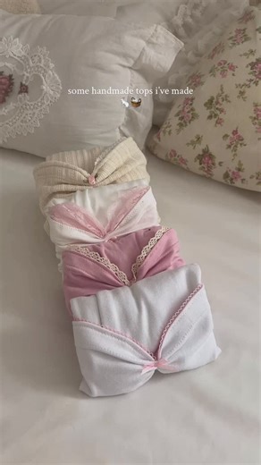 love, melinna ♥ on Instagram: "all available on lovemelinna.com during restocks 🧺 sorry for the such weird quality - #handmadeclothing #handmade #smallbusiness #coquette #clothes cute outfit inspo sewing pinterest winter shabby chic explore page"