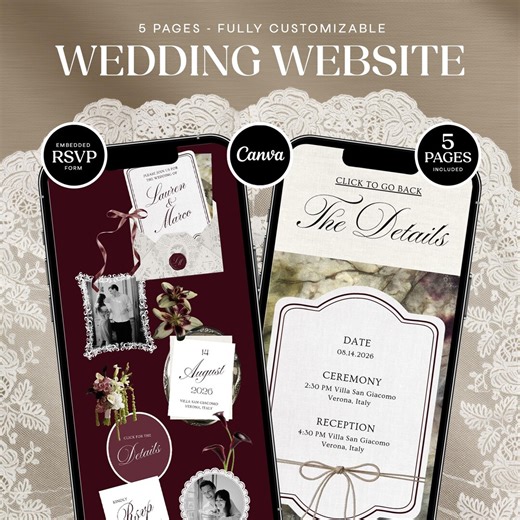 Old Money Wedding Website Template • Modern Minimal Elegant Canva Site (digital Invitation) - Etsy