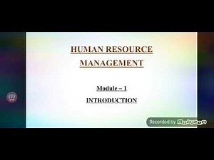 HUMAN RESOURCE MANAGEMENT \nMODULE - 1\nObjectives of HRM
