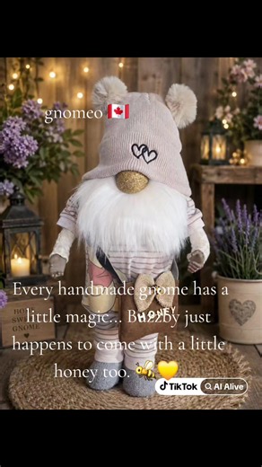 Handmade Gnome 'Buzzby' with Honey Accent