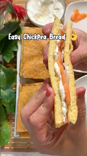Amazing 100% Chickpea Bread 😍 #easy #glutenfree #protein #rich #bread #recipe #viralvideo #fyp #yum