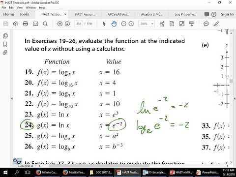 Evaluating ln (natural log) without a calculator #24