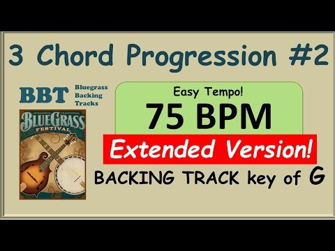 Extended 3 Chord Bluegrass Progression in G 75 BPM